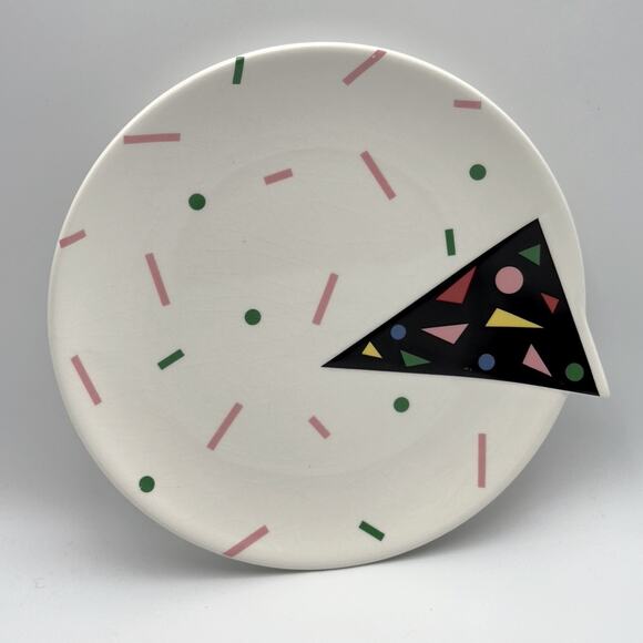 Vintage Fujimori Kato Kogei Alpha 3 Pop Art Saucer Plate Japan 1980’s Geometric - Picture 1 of 9